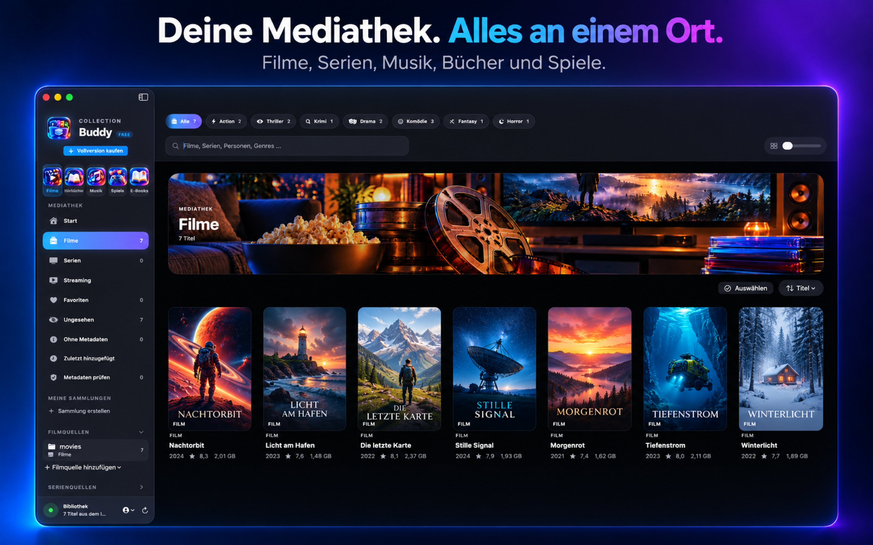 Collection Buddy als zentrale Mediathek