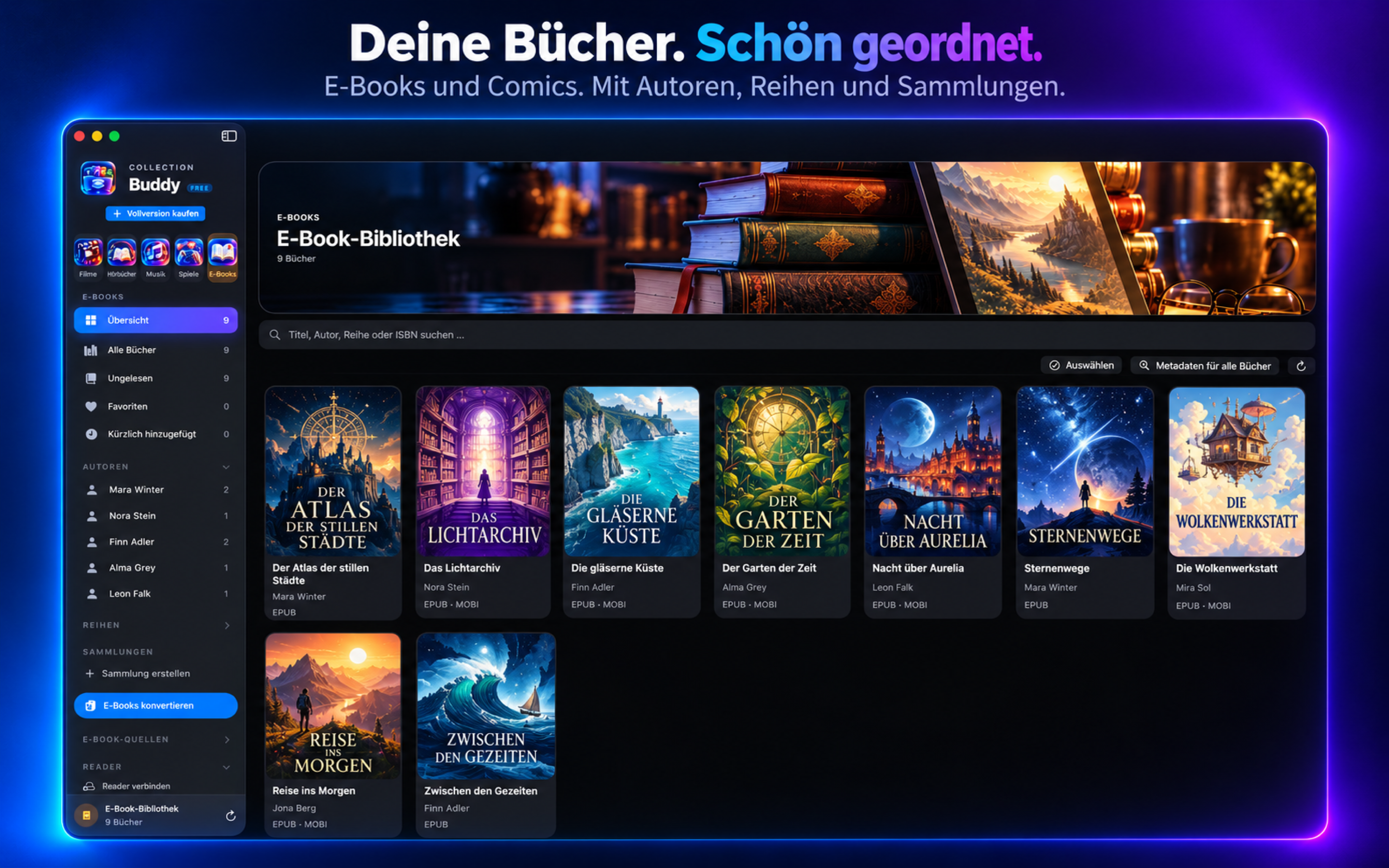E-Book- und Comicbibliothek in Collection Buddy
