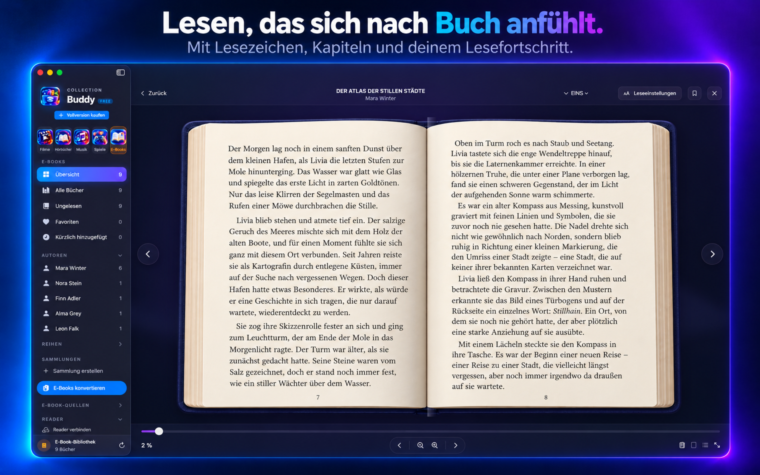 Buchreader in Collection Buddy