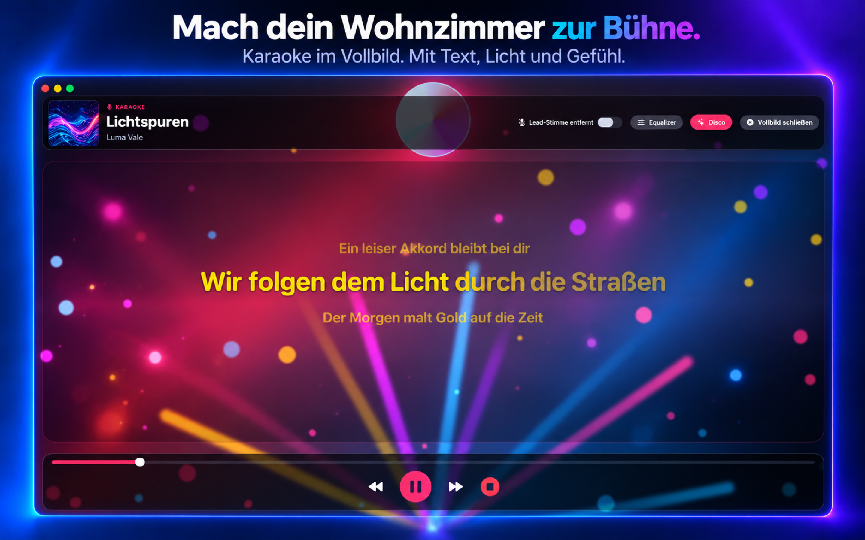 Karaoke-Vollbildansicht in Collection Buddy