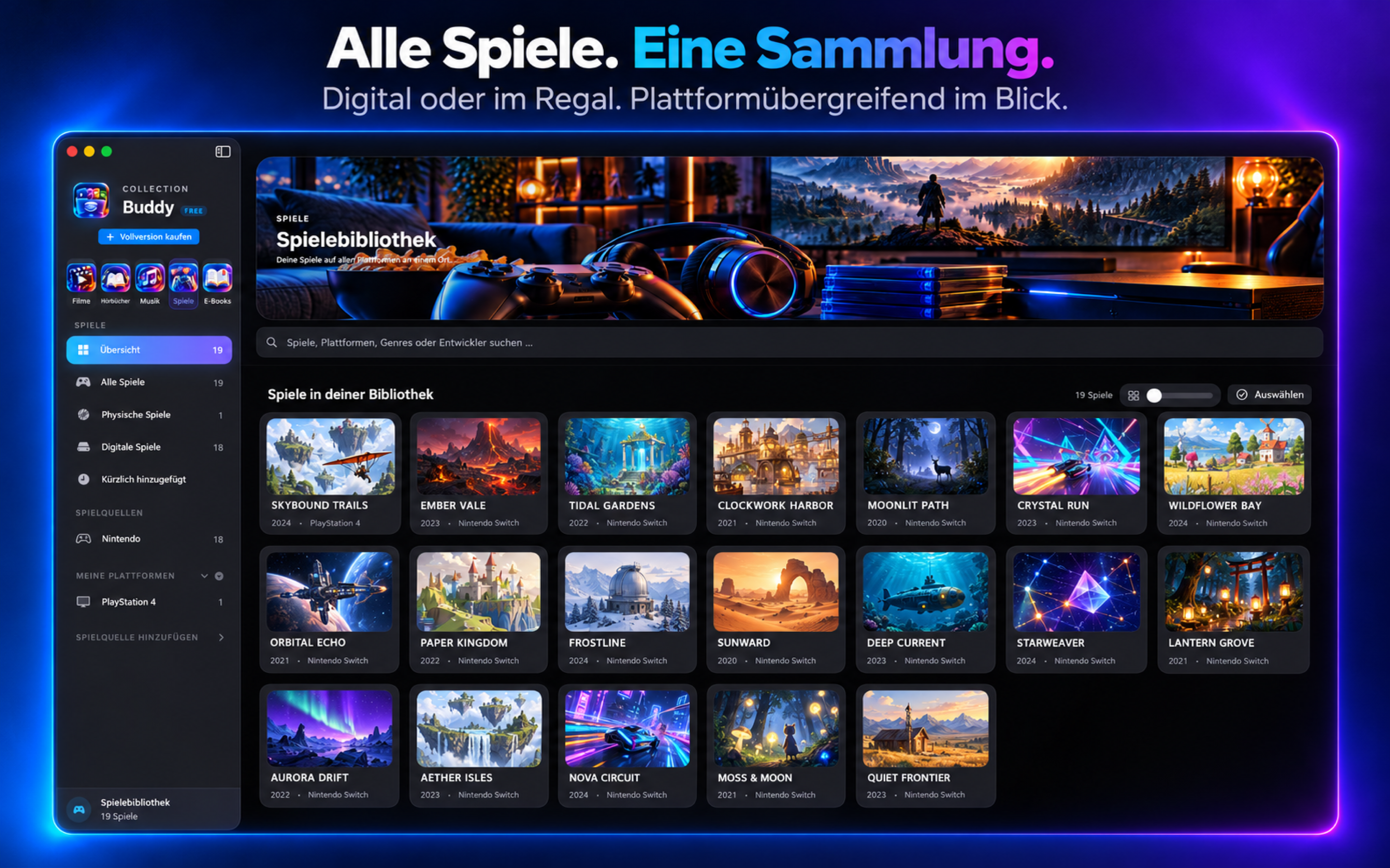 Spielebibliothek in Collection Buddy