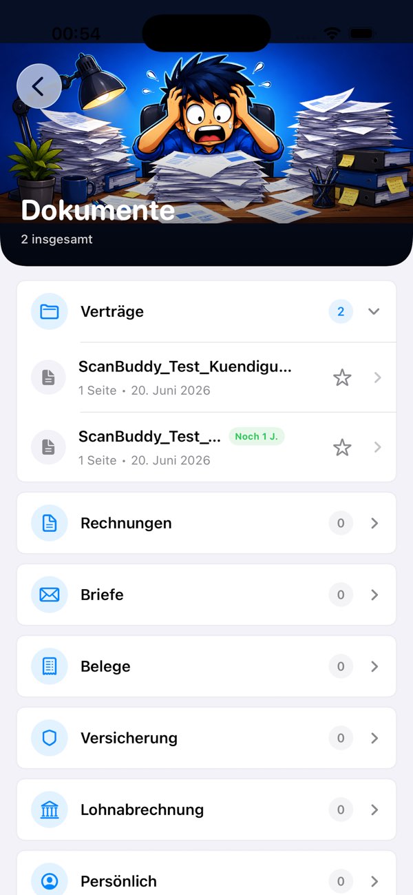 Dokumentenübersicht in ScanBuddy